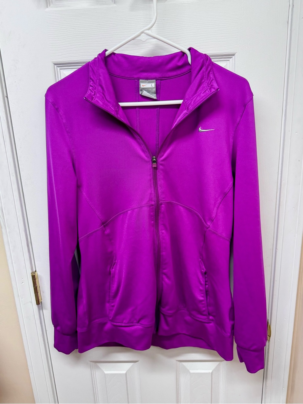 Nike Dri-FIT Full Zip Track Jacket Purple Athletic Running Gym Women’s Large - Picture 2 of 9